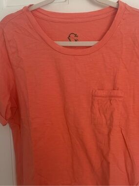 Simple Pocket Tee in Coral Orange